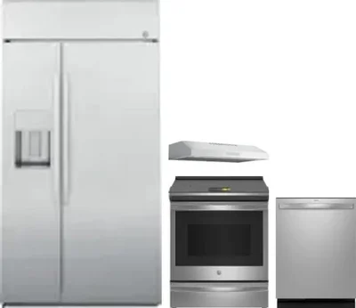 4 Piece Package Includes Refrigerator, Range, Hood And Dishwasher